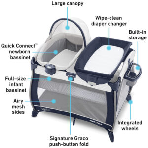 Graco Pack n Play Quick Connect Portable Bassinet Alex VAT