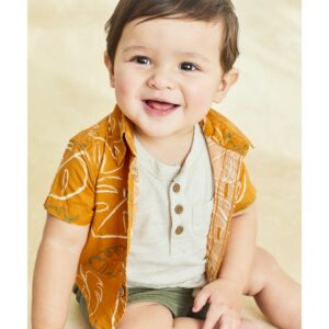 Carter's Baby Boy 2 Piece Shirt & Short Set- Orange/ Tan VAT $34.10