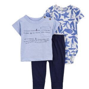 Carter's Baby Boy 2 Piece Bodysuit & Pant Set- Blue VAT $24.20