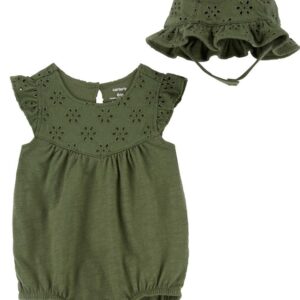 Carter's Baby Girl Bodysuit & Hat Set- Olive VAT $31.08