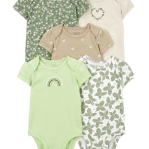 Carter's Baby Girl 4 Piece Bodysuit Set- Green VAT $21.95