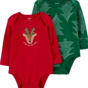 Carter's Baby Girl Christmas 2 Piece Bodysuit Set VAT $38.23