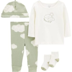 Carter's Baby 4 Piece Take me Home Set- Green/White VAT $25.75