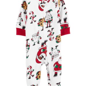 Carter's Baby Boy Christmas Cookie Zip Up Fleece Sleep & Play Pajamas VAT $18.65