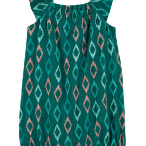 Carter's Baby Girl Aztec Romper- Dark Green VAT $15.82