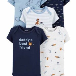CARTER'S  BABY B 5-PK BLUE ANIMALS BODYSUITS  $28.82 VAT