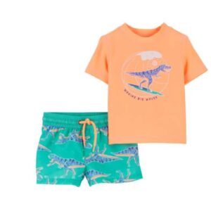 Carter's Baby Boy Dino 2 Piece Rash Guard Set VAT $38.77
