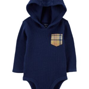 Carter's Baby Boy Solid Hooded Bodysuit- Navy VAT $19.36