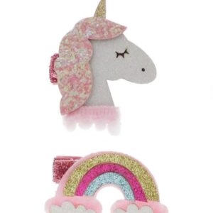 Doe a Dear Unicorn & Rainbow Hairclip Set VAT $3.44