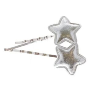Doe a Dear Metallic Star Bobby Pin Pair- Silver VAT $8.25
