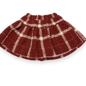 Doe a Dear Big Girl Plaid Boucle Pleat Skirt- Red VAT $59.13