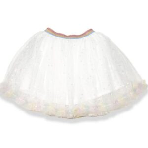 Doe a Dear Big Girl Sequin Floral Tutu- White VAT $53.63