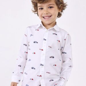 Mayoral Big Boy Long Sleeve Shirt- Blanco VAT $39.93
