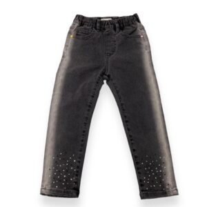 Doe a Dear Toddler Girl Black & Silver Stone Skinny Jeans VAT $54.32