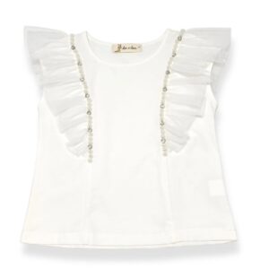 Doe a Dear Toddler Girl Flutter Sleeve Embellished Tee VAT $37.82
