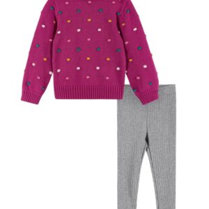 Andy & Evan Baby Girls Sweater & Legging Set- Fuchsia Bobble VAT$59.82