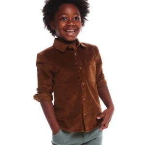 Andy & Even Boys Button Down Shirt- Brown VAT $49.50