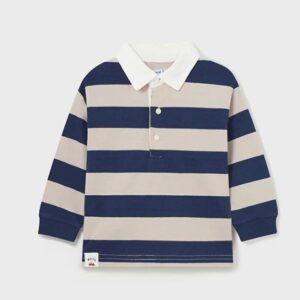Mayoral Baby Boy Long Sleeve Striped Polo Shirt VAT $37.16