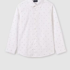 Mayoral Tween Boys Long Sleeve Button Down Shirt- Blanco/ Shapes VAT $43.23