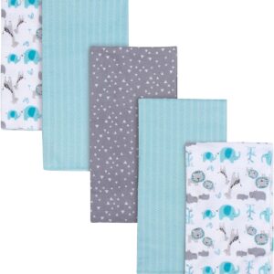 Gerber Boy Infant Flannel Receiving Blanket-Safari 5Pk VAT $32.15