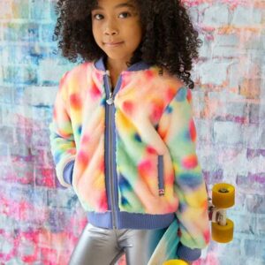 Girl Nikki Bomber Jacket- Rainbow VAT $112.20