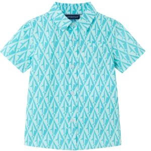 Andy & Evan Short Sleeve Button Down Shirt- Aqua VAT $47.43