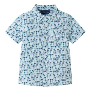Andy & Evan Short Sleeve Button Down Shirt- Blue Palm Tree VAT $47.43
