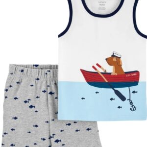 Carter's Baby Boy 2-Piece Dog Boat Tank & Short Set VAT $26.25