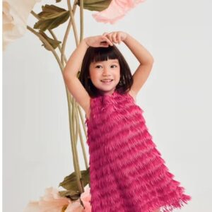 Abel & Lula Pleated Striped Set- Fucsia VAT $129.56