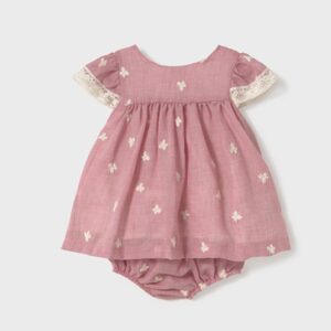 Mayoral Baby Girl Embroidered Flower Dress- Hibiscus VAT $67.76
