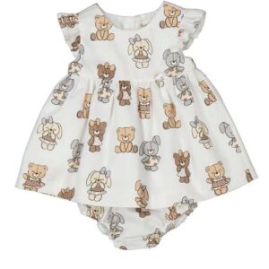 Mayoral Baby Girl Teddy Bear Cap Sleeve Dress- Galleta VAT $56.60