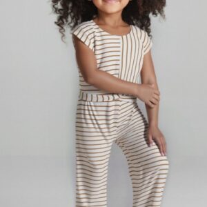 Mayoral Big Girl Stripe Top and Trouser Set- Crudo Canela VAT $56.41