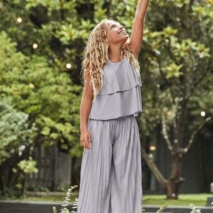 Mayoral Tween Girl Pleated Pants Set- Sepia VAT $90.48