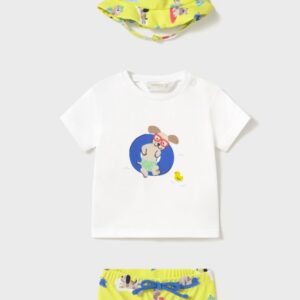 Mayoral Baby Boy Bathsuit w Hat- Neon VAT $52.75