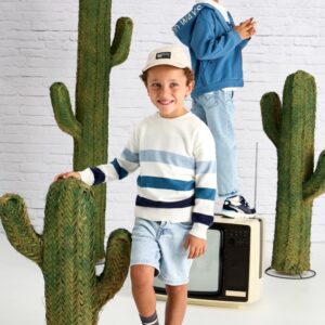 Mayoral Boys Striped Sweater- Azules VAT $43.31