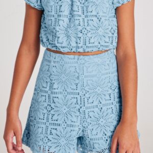 Mayoral Big Girl Embroidered Shorts- Lago VAT $52.75