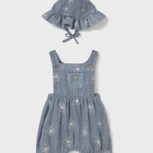 Mayoral Baby Girl Overalls w Hat- Bluestone VAT $52.75