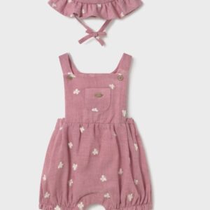 Mayoral Baby Girl Overalls w Hat- Hibiscus VAT $52.75