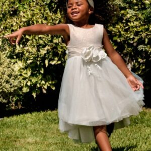 Mayoral Girls Shimmer Linen Dress- Dorado VAT $222.15