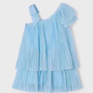 Mayoral Toddler Girl Pleated Dress- Cielo VAT $71.61
