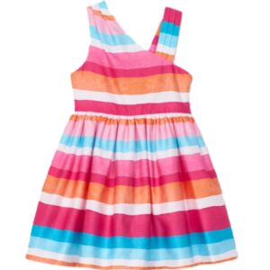 Mayoral Toddler Girl Striped Dress- Magenta VAT $81.05