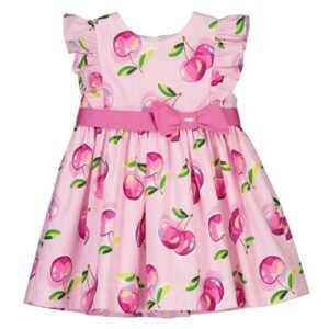 Mayoral Baby Girl Cherry Ruffle Sleeve Dress- Malva VAT $61.99