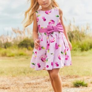 Mayoral Girls Cherry Dress with Bow- Malva VAT $90.48