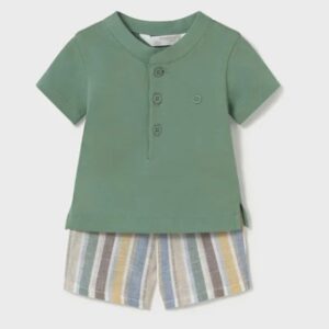 Mayoral Baby Boy Polo & Short Set- Broccoli VAT $56.79