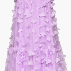 Baby Sara 3D Butterfly Mesh Dress- Purple VAT $104.50