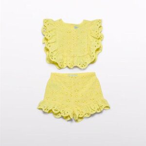 Mayoral Baby Girl Embroidered Bermuda Set- Vainilla VAT $111.08