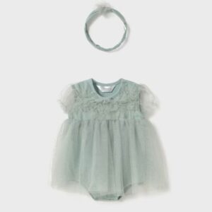 Mayoral Baby Girl Bodysuit w Headband- Jade VAT $52.75