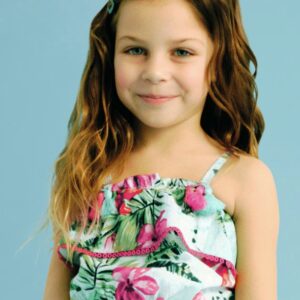 Mayoral Big Girl Tropical Print Blouse- Agua VAT $43.31