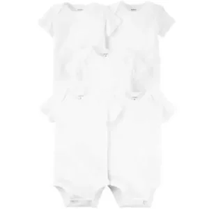 CARTER’S WHITE 5-PACK SHORT SLEEVES BODYSUIT VAT $31.85