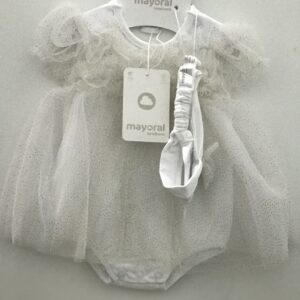 Mayoral Baby Girl Bodysuit w Headband- Champagne VAT $52.75